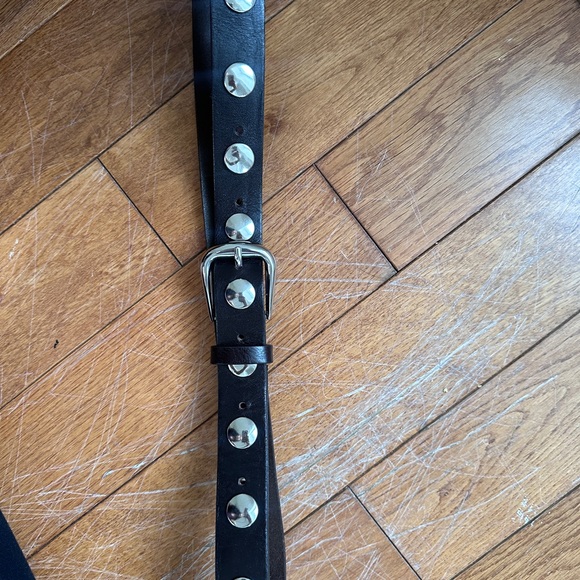 Massimo Dutti Studded Leather Napa Belt - Picture 2 of 4